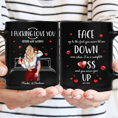 Couple - Face Down Ass Up - Personalized White & Black Mug