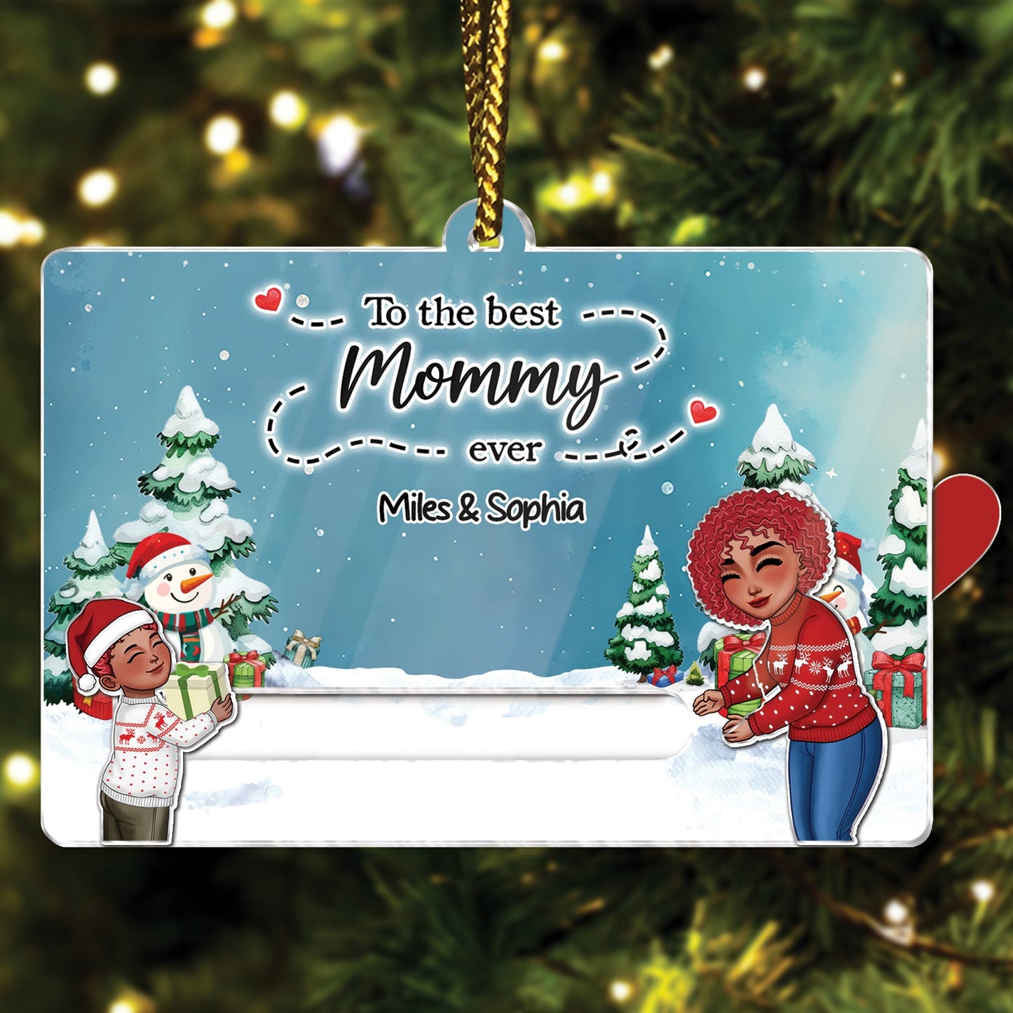 Family - To The Best Grandma Ever - Personalized Acrylic Slider Card Ornament