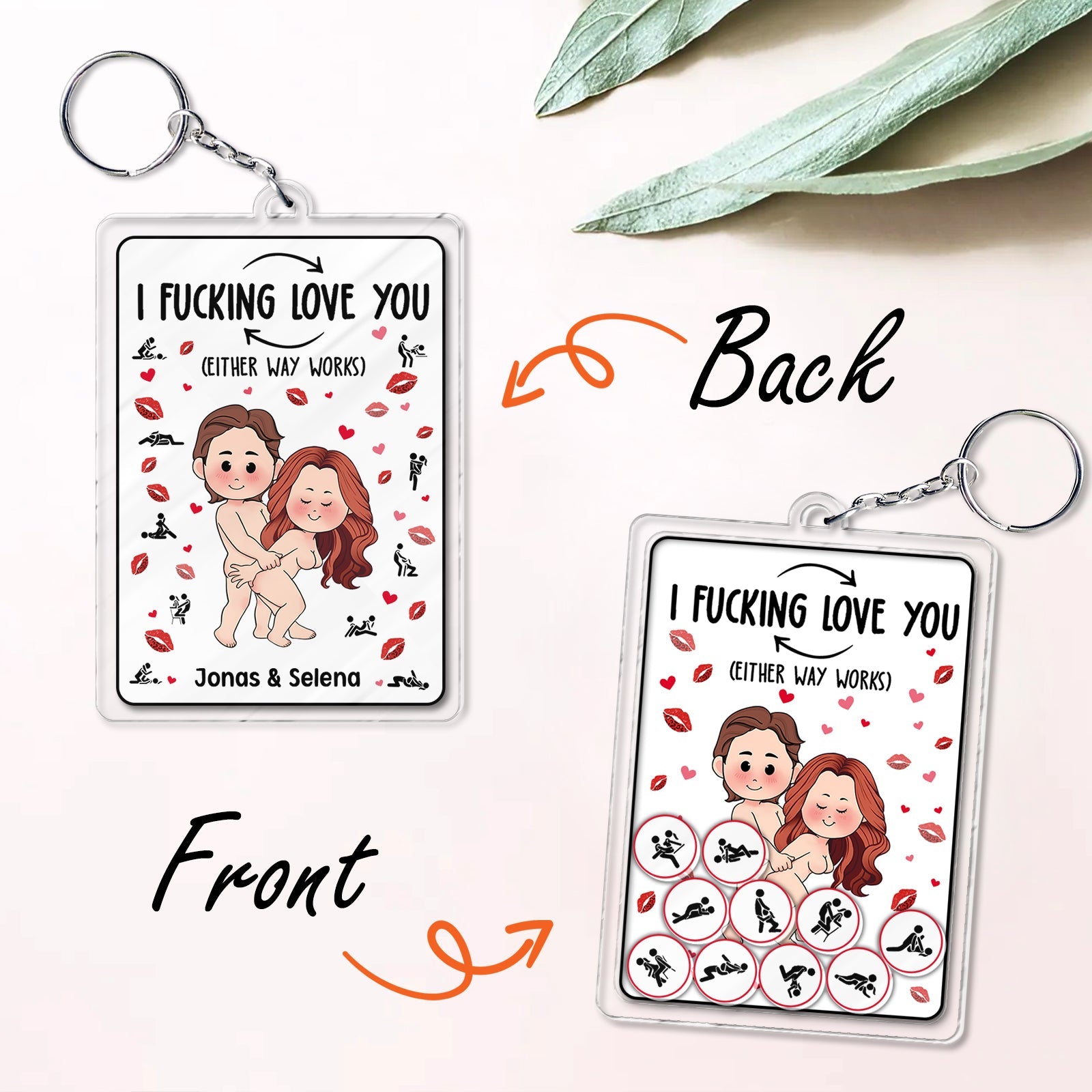 Couple - I F*cking Love You - Personalized Shaking Keychain