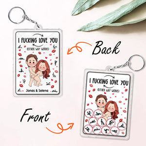Couple - I F*cking Love You - Personalized Shaking Keychain