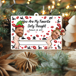 Couple - I Fucking Love You - Personalized Custom Photo Wooden Slider Ornament
