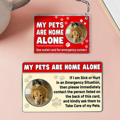 Pet Lover - Emergency Contact - Personalized Acrylic Keychain And Wallet Card