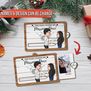 Couple - My Missing Piece - Personalized Custom Photo Wooden Slider Card