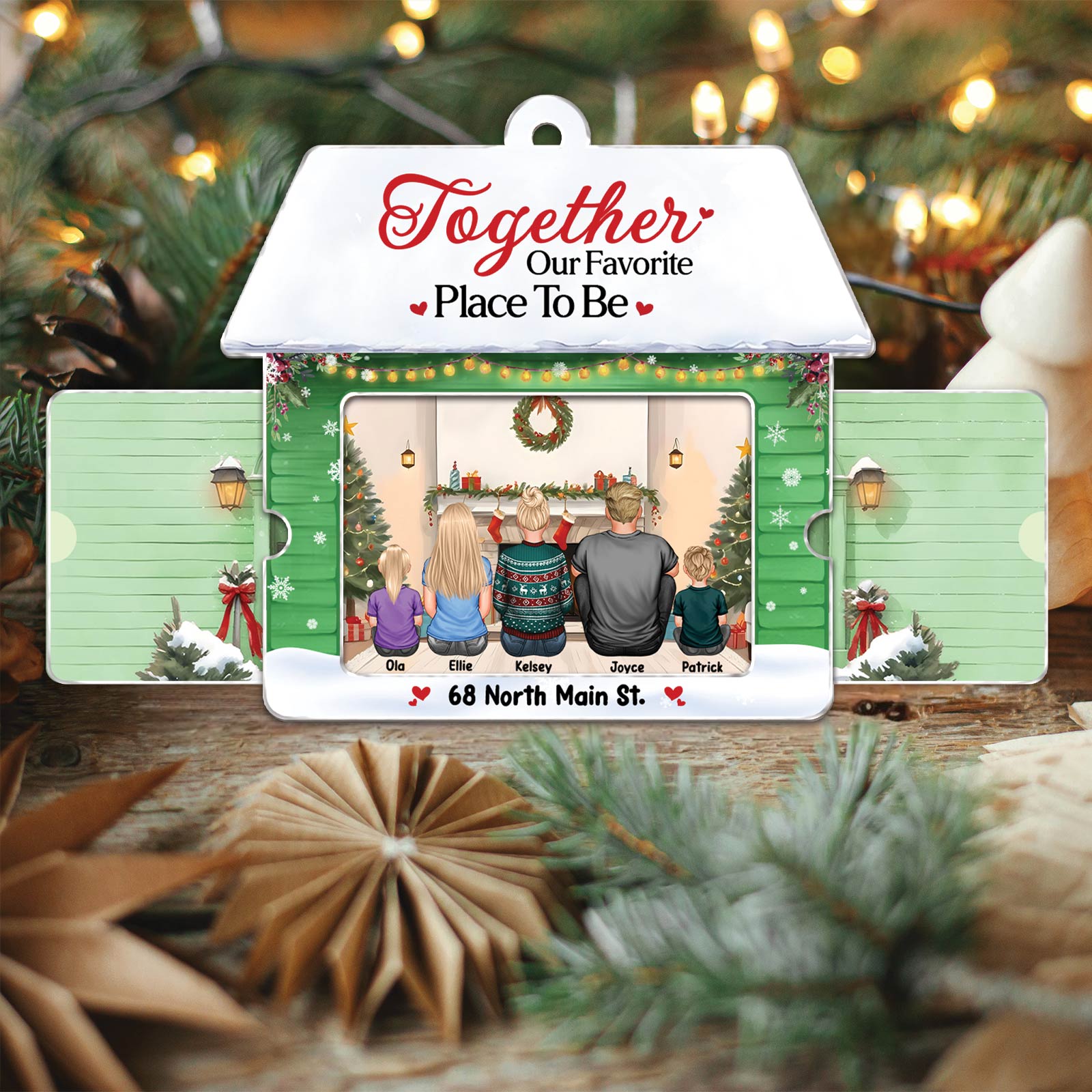 Family - Together Our Favorite Place To Be - Personalized Acrylic Slider Card