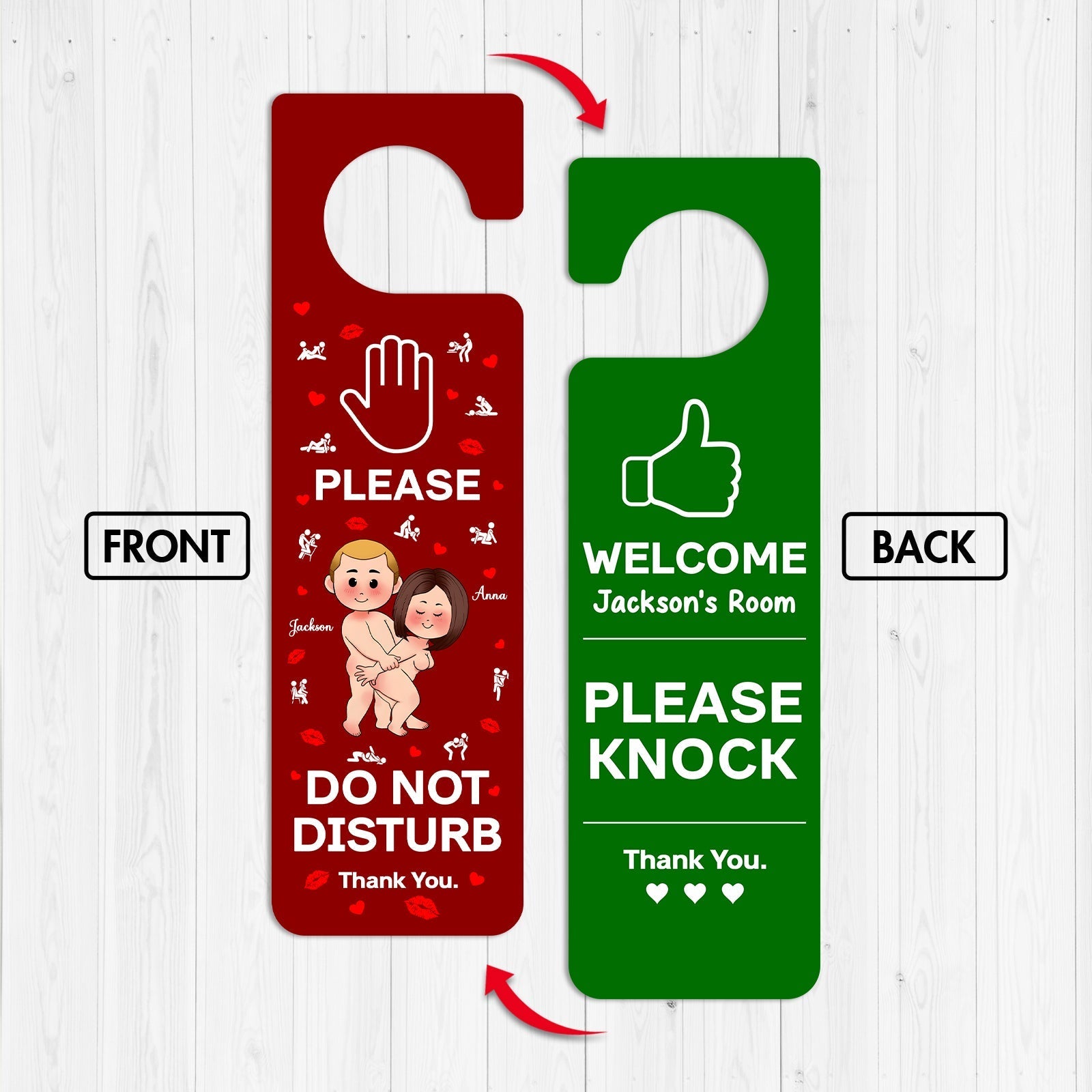 Couple - Do Not Disturb - Personalized Door Hanger