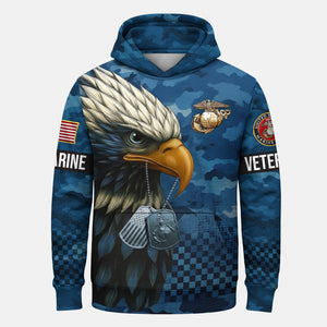 USMC Eagle Veteran Warrior Shirt - Full Print Camouflage