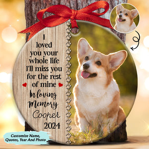 Pet Lovers - No Longer By Our Side But Forever In Our Hearts -  Personalized Circle Ceramic Ornament
