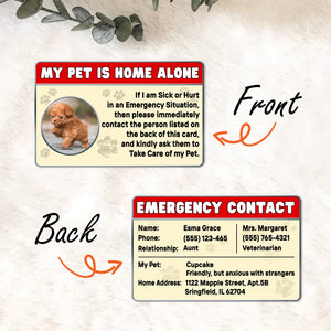 Pet Lover - Emergency Contact - Personalized Acrylic Keychain And Wallet Card