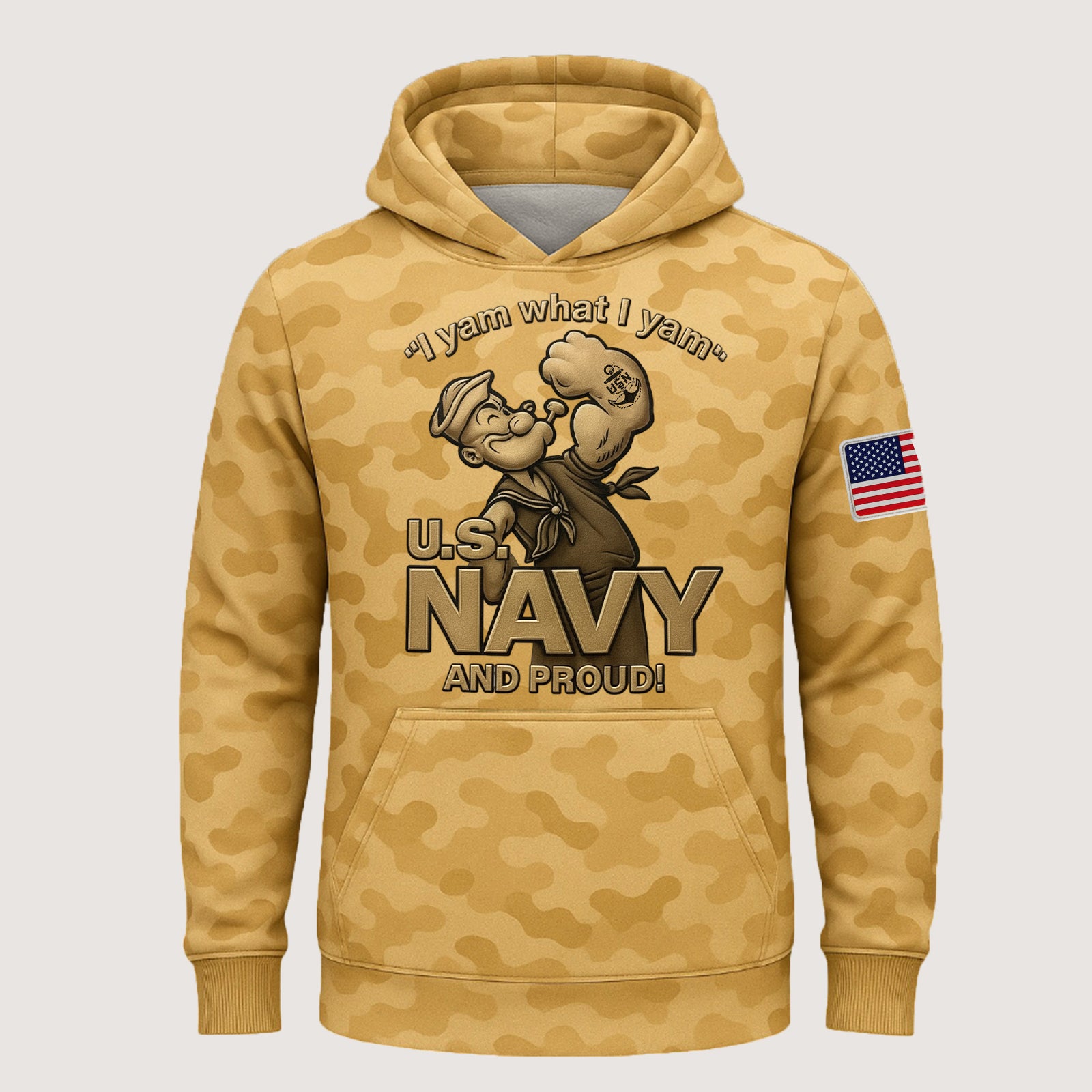 U.S. Navy And Proud Popeye Military Camo Shirt – Patriotic Navy Veteran