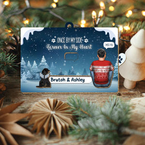 Pet Lover - Once By My Side, Forever In My Heart - Personalized Pet & You Wooden Slider Card Ver 2