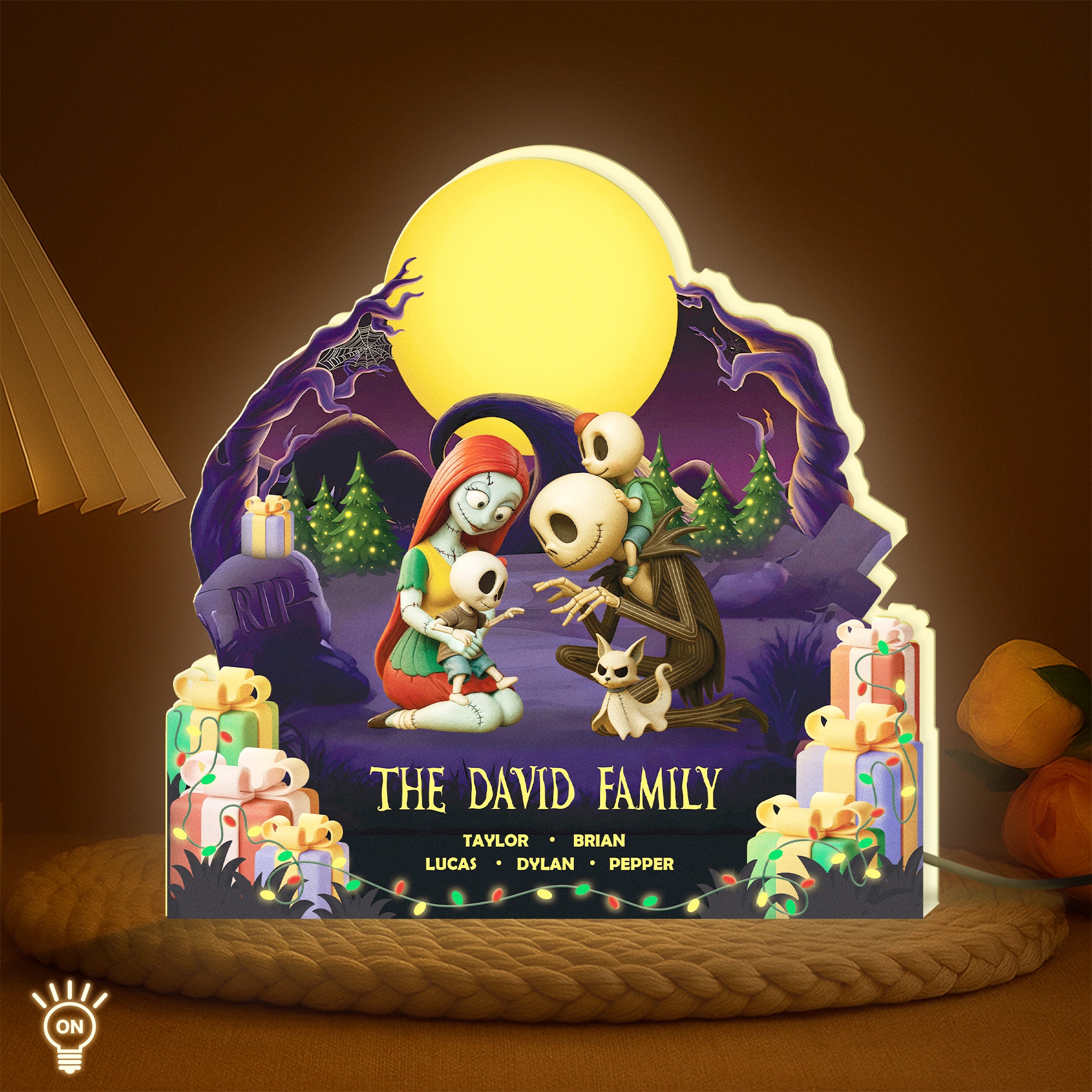 Personalized Halloween Light Box - Holiday Decor Gift For Family