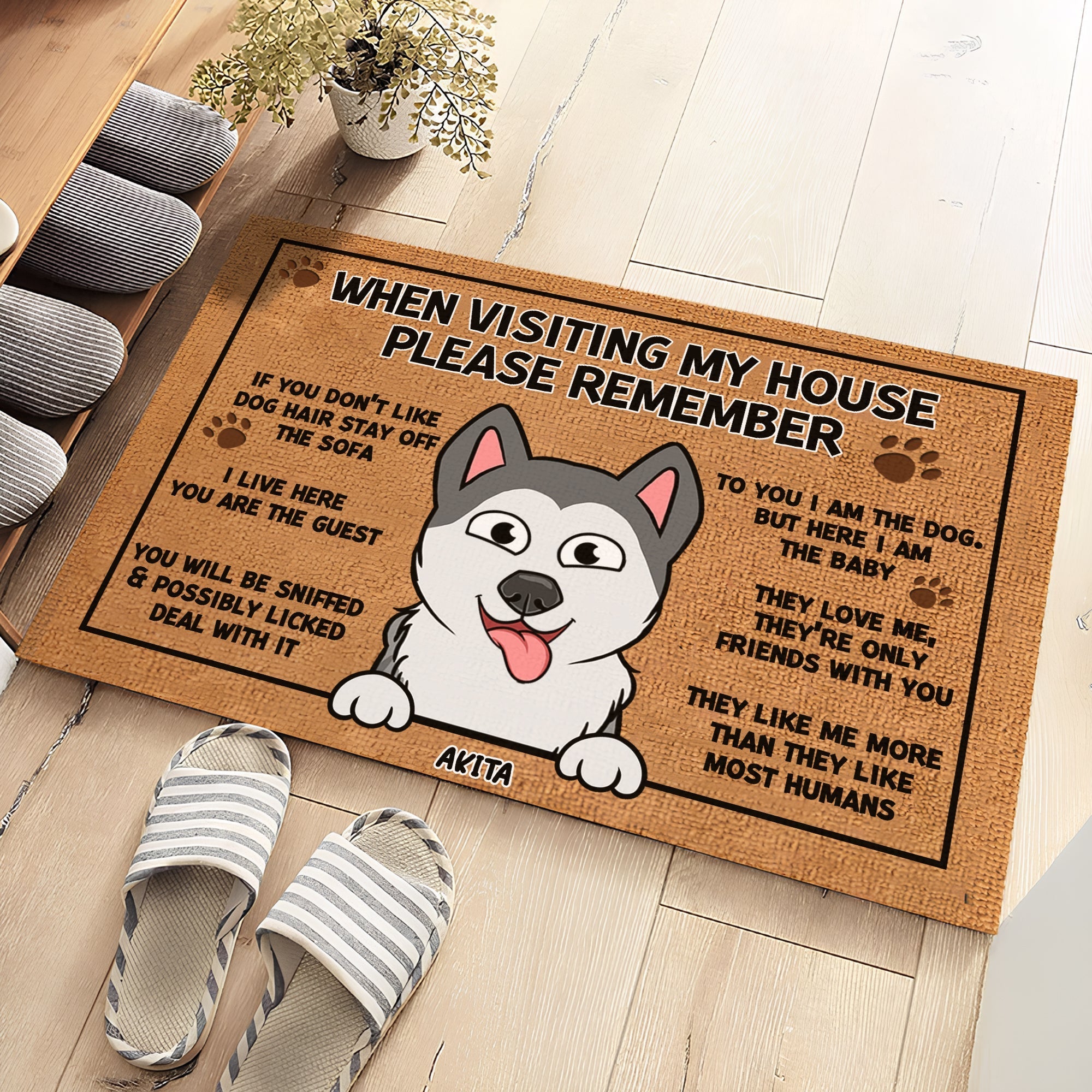 Pet Lover - When Visiting My House, Please Remember - Personalized Pet Decorative Doormat