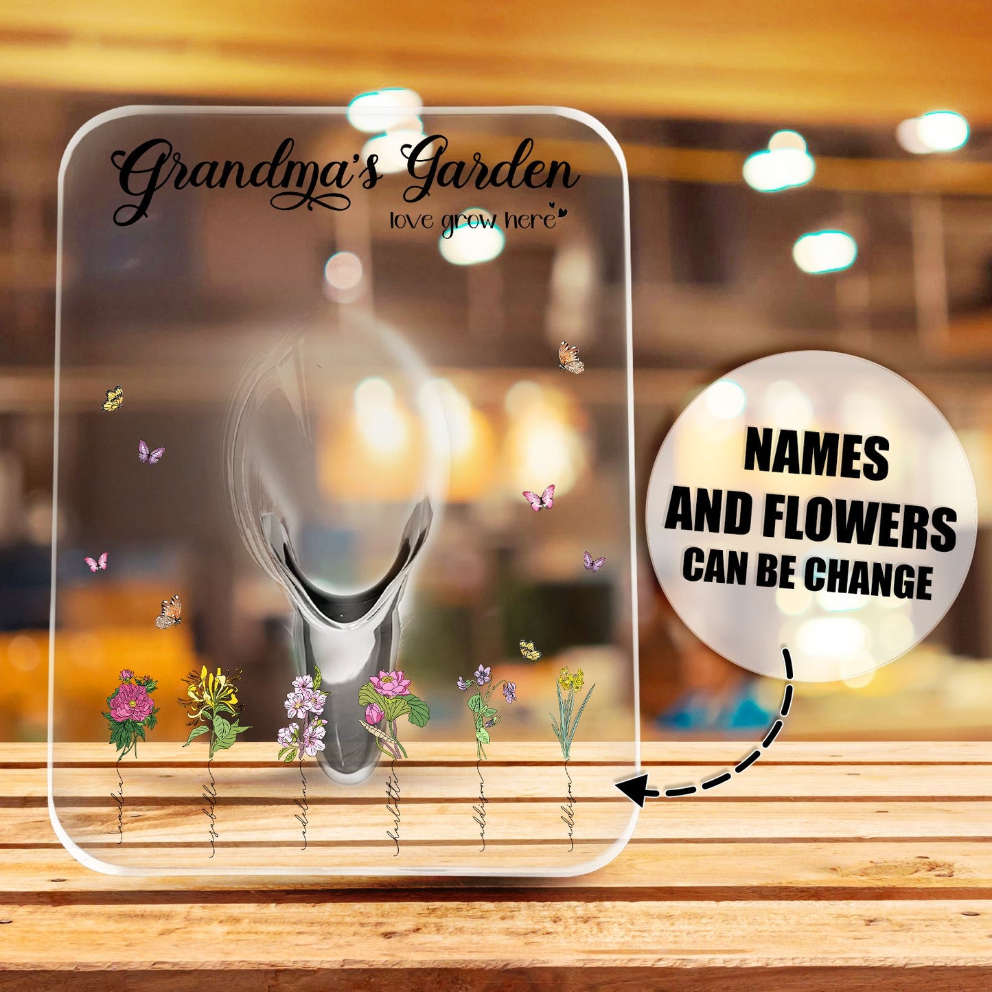 Family - Grandma's Garden Love Grow Here - Personalized Plan Pot
