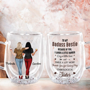Bestie - To My Badass Bestie - Personalized Double Walled Glass