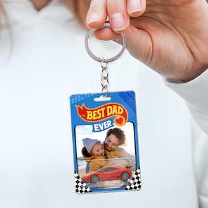 Father - Best Dad Ever - Personalized Dad's Toy Dream Car Acrylic Keychain