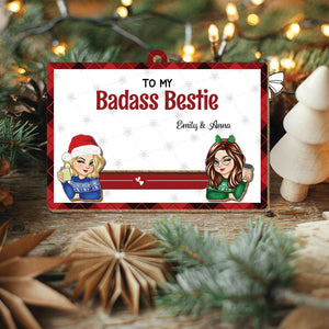 Besties - To My Badass Bestie - Personalized Wooden Slider Card