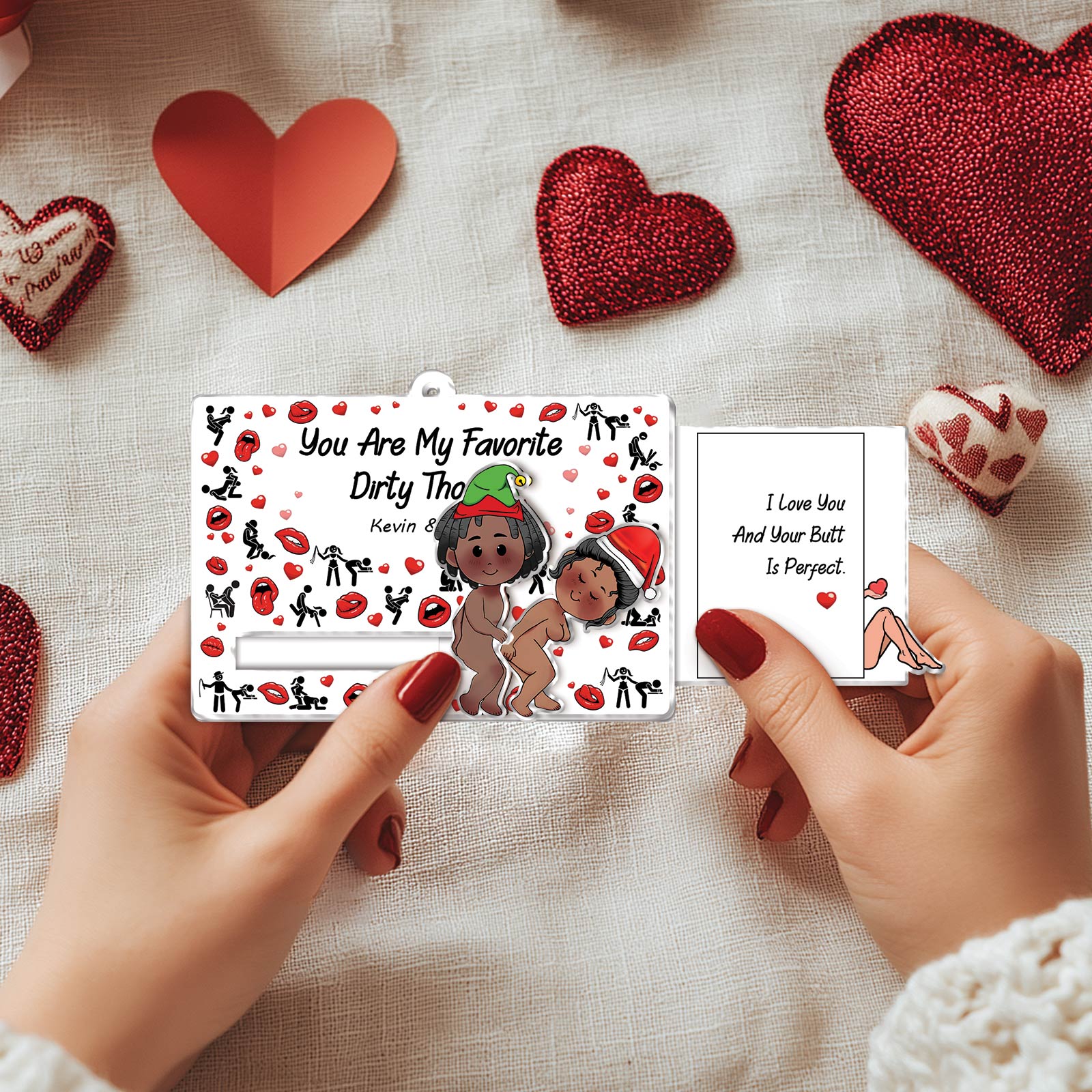Couple - I Fucking Love You - Personalized Acrylic Slider Card - Ver 2
