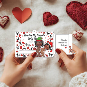 Couple - I Fucking Love You - Personalized Acrylic Slider Card - Ver 2