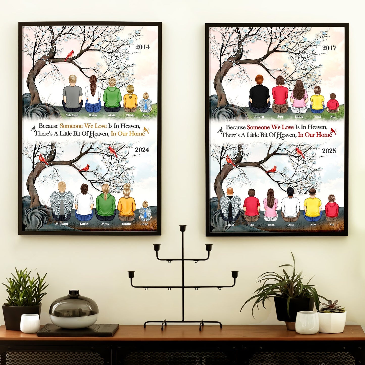 Family - Because Someone We Love Is In Heaven - Personalized Poster