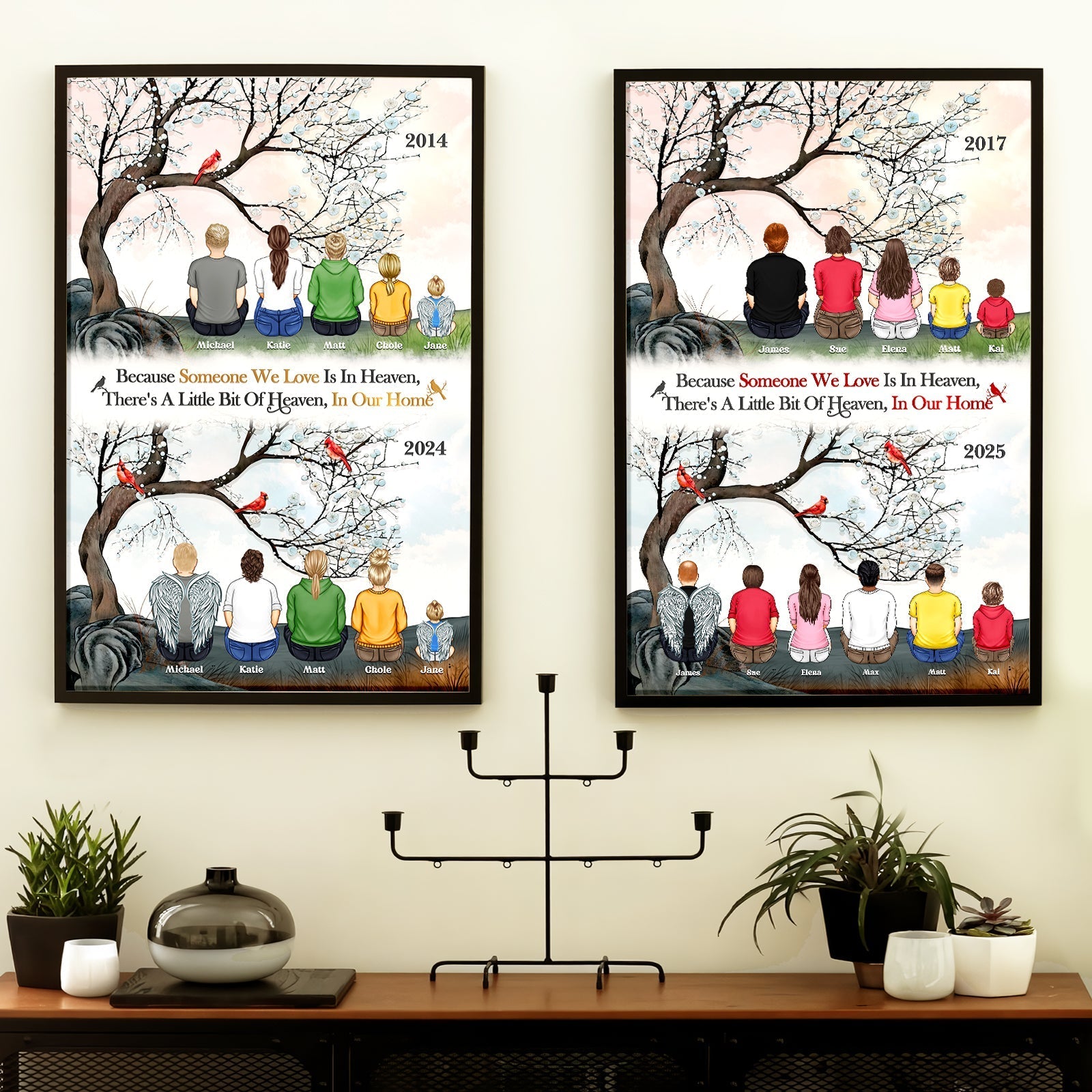 Family - Because Someone We Love Is In Heaven - Personalized Poster