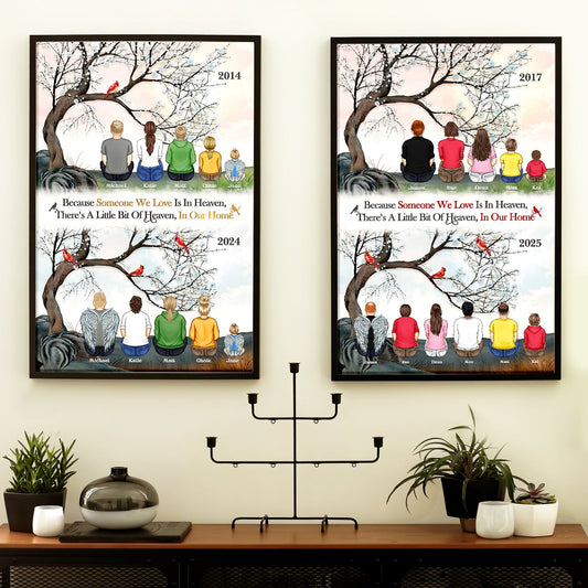 Family - Because Someone We Love Is In Heaven - Personalized Poster