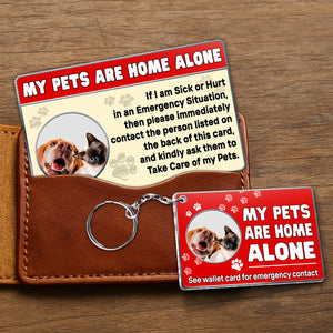 Pet Lover - Emergency Contact - Personalized Acrylic Keychain And Wallet Card