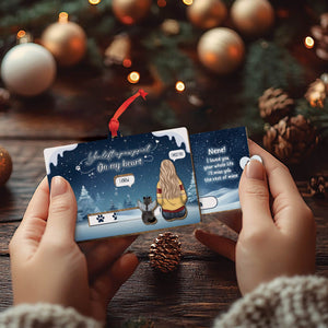 Pet Lover - Once By My Side, Forever In My Heart - Personalized Pet & You Wooden Slider Card Ver 2