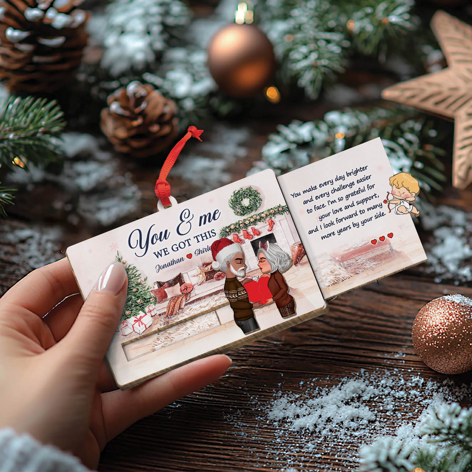 Couple - You & Me We Got This - Personalized Wooden Slider Card