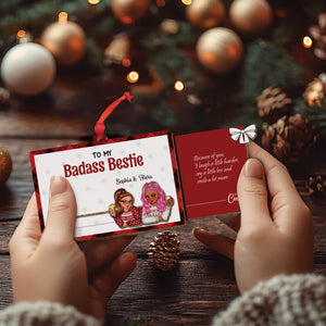 Besties - To My Badass Bestie - Personalized Wooden Slider Card