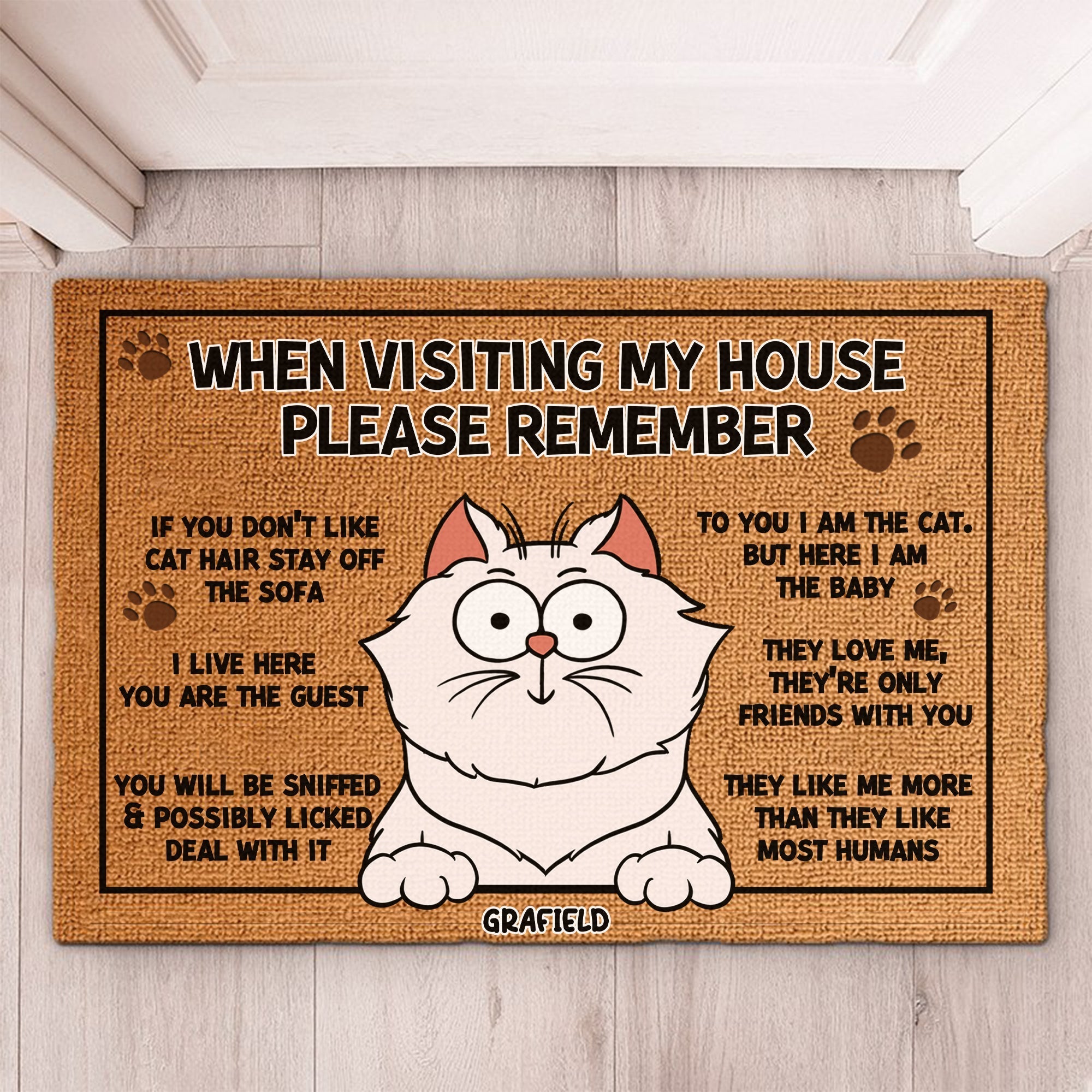 Pet Lover - When Visiting My House, Please Remember - Personalized Pet Decorative Doormat