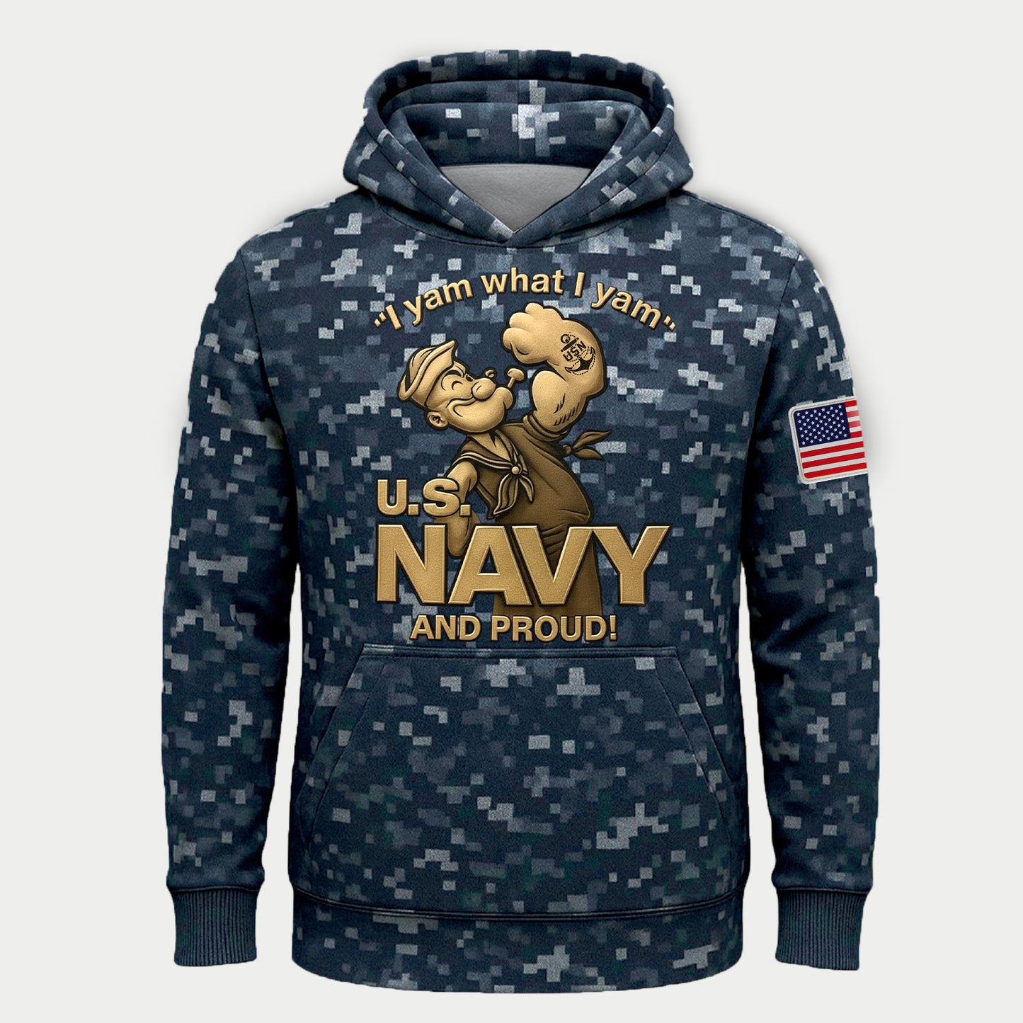 U.S. Navy And Proud Popeye Military Camo Shirt – Patriotic Navy Veteran
