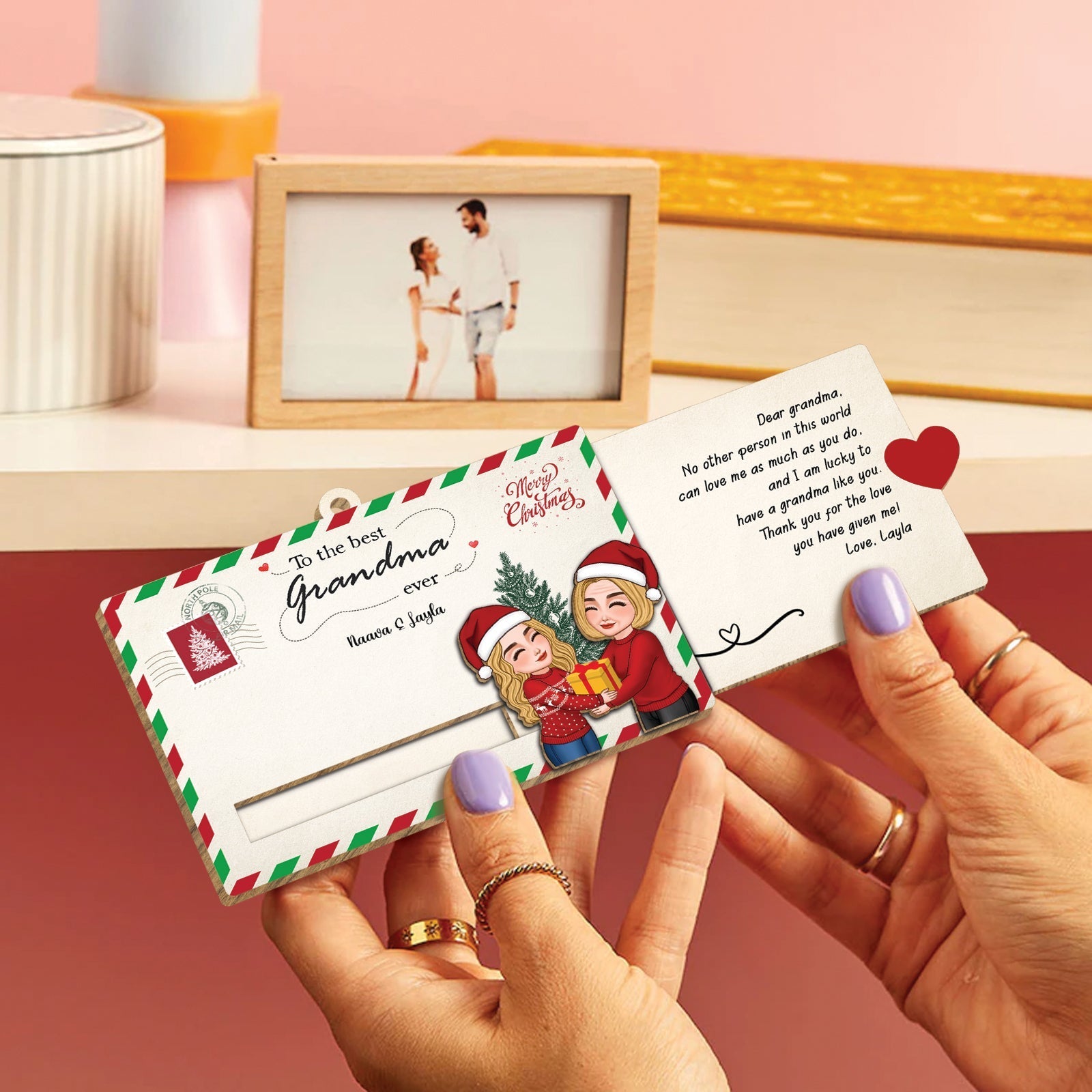 Family - To The Best Grandpa Ever - Personalized Slider Card Ornament