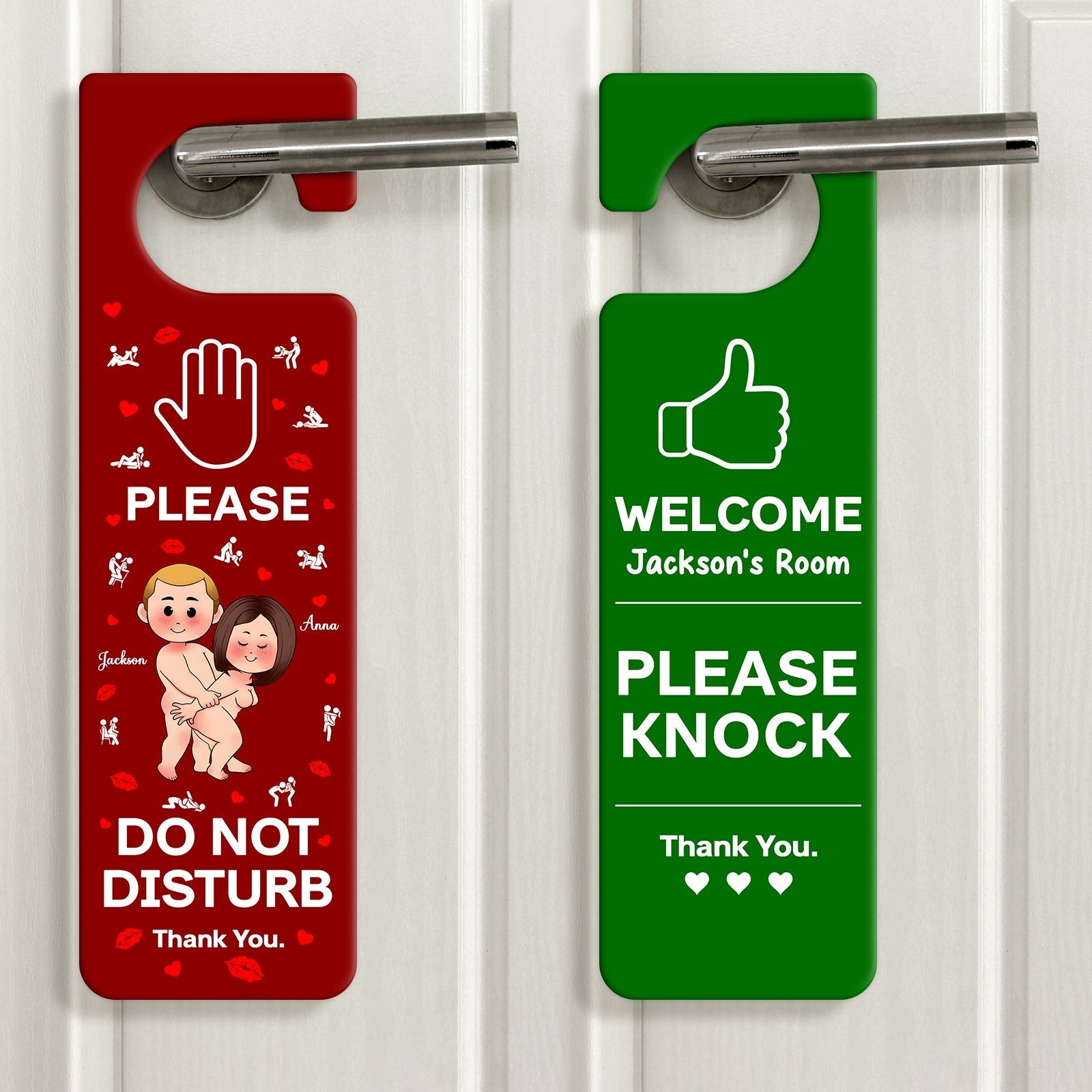 Couple - Do Not Disturb - Personalized Door Hanger