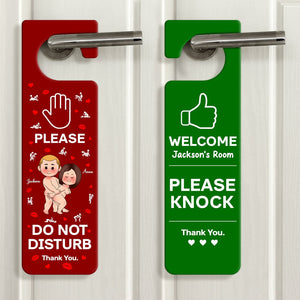 Couple - Do Not Disturb - Personalized Door Hanger