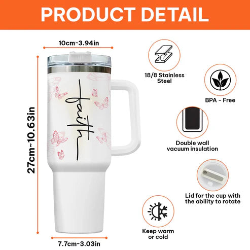 Gifts for Christian Women – Faith-Inspired - Personalized Tumbler With Straw
