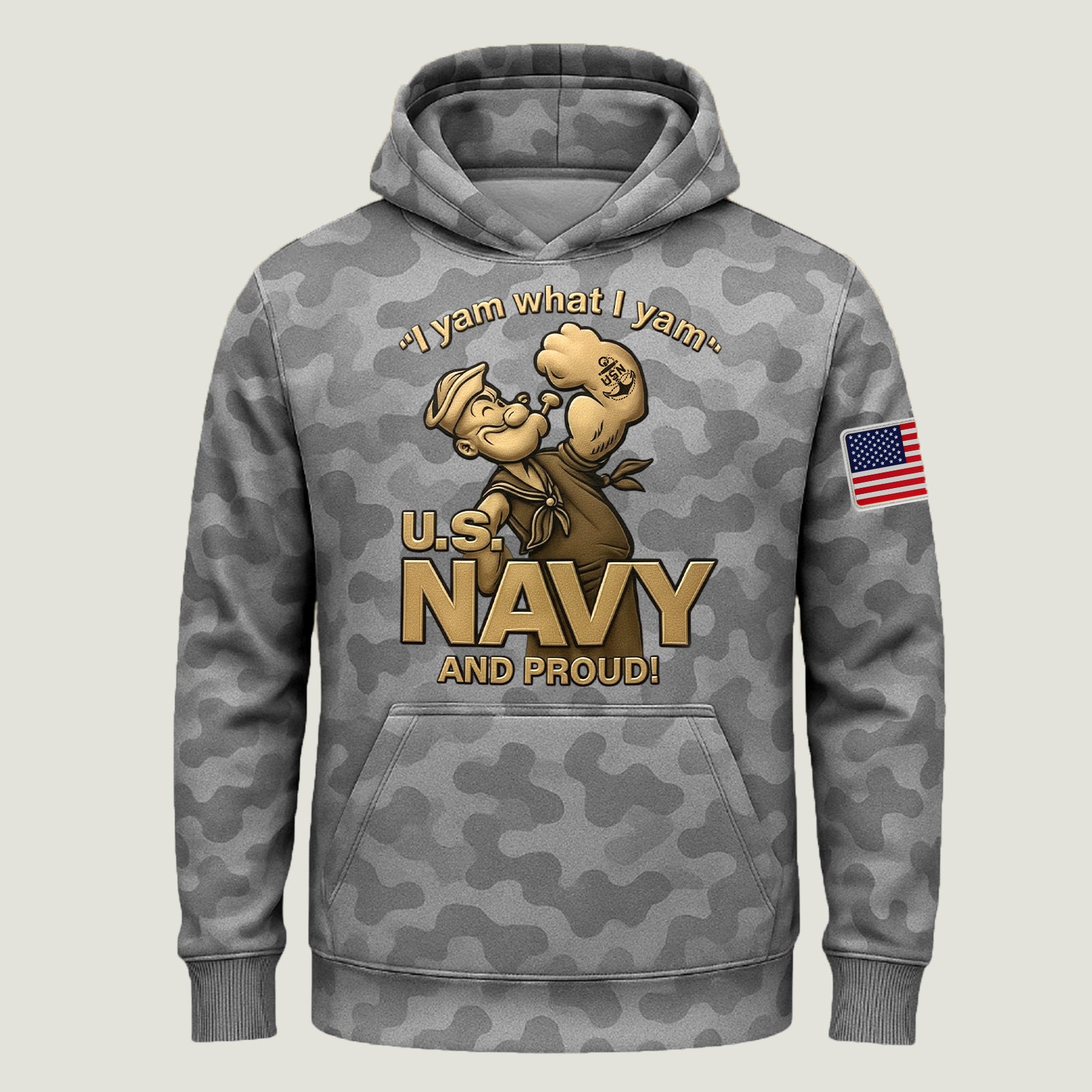 U.S. Navy And Proud Popeye Military Camo Shirt – Patriotic Navy Veteran