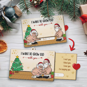 Couple - Loving Is Supporting Each Other In Old Age - Personalized Wooden Slider Card