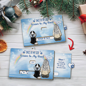 Pet Lover - Once By My Side, Forever In My Heart - Personalized Wooden Slider Card