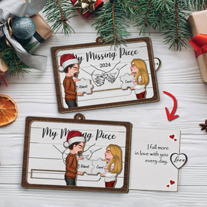 Couple - My Missing Piece - Personalized Wooden Slider Card