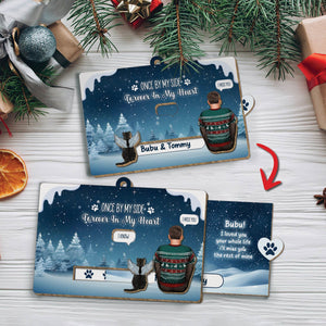 Pet Lover - Once By My Side, Forever In My Heart - Personalized Pet & You Wooden Slider Card Ver 2