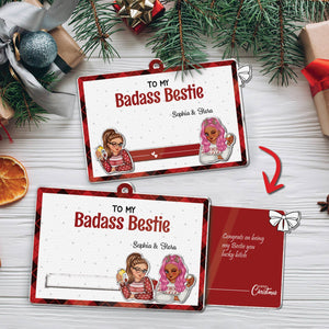 Besties - To My Badass Bestie - Personalized Acrylic Slider Card