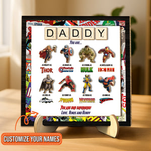 Father - You Are Our Superhero - Personalized 3-Layer Wooden Sign
