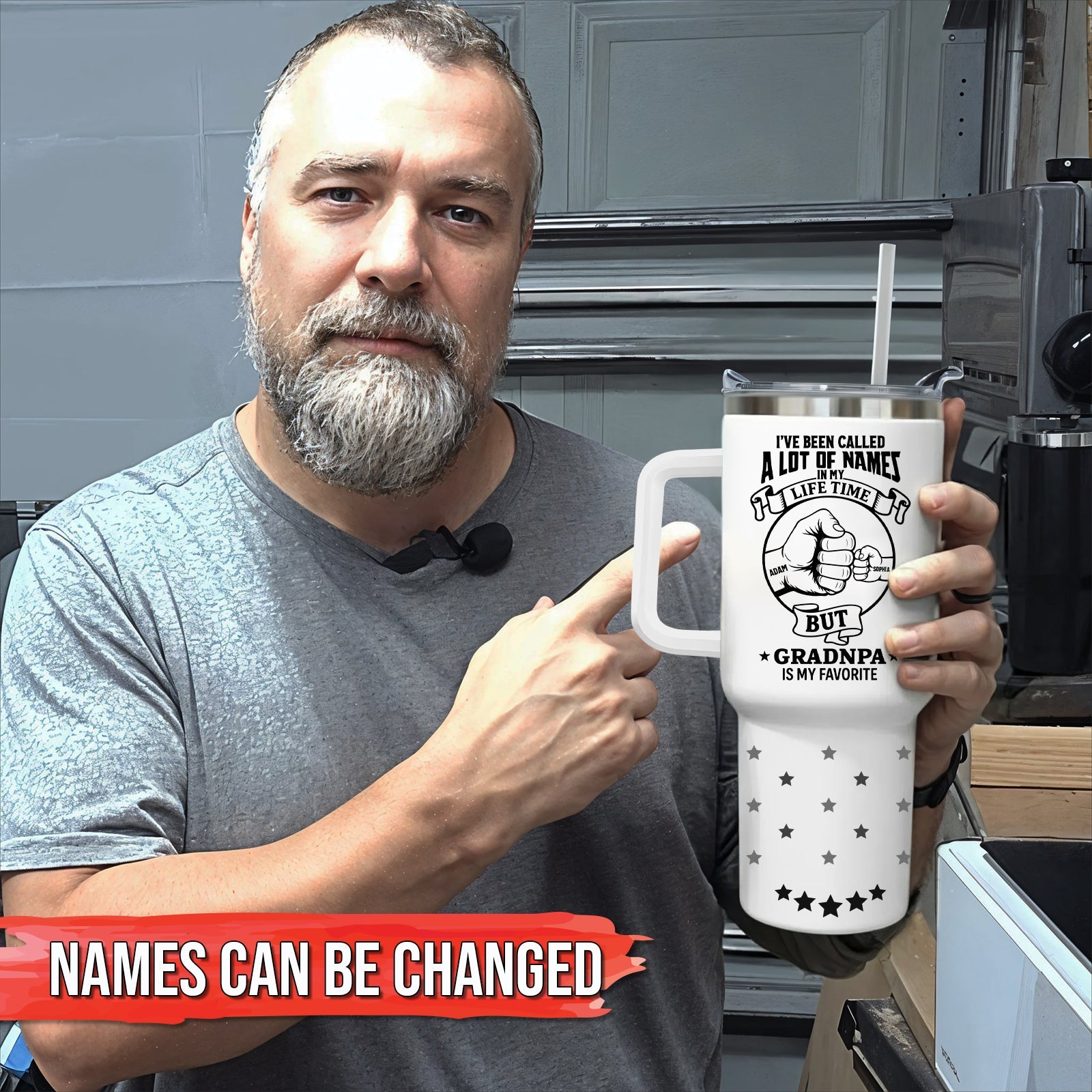 Father - I've Been Called A Lot Of Names In My Life Time - Personalized Tumbler With Straw