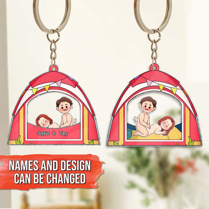 Couple - Our Little Love Camp - Personalized Shaking Keychain