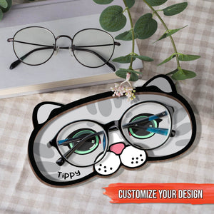 Pet Lover - Grumpy Cat - Personalized Wooden Eyeglasses Holder