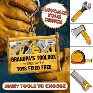 Father - Dad/Grandpa's Toolbox - Personalized 3-Layer Shaking Keychain