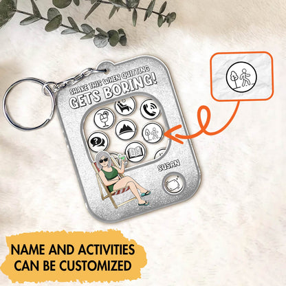 Family - Shake This When Quitting Gets Boring! - Personalized Shaking Keychain