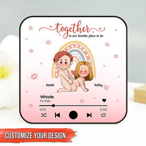 Couple - Together Is Our Favorite Place To Be - Personalized Music Refrigerator Magnet