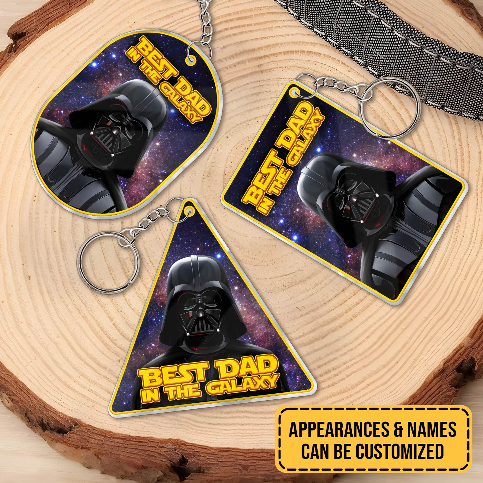 Father - Best Dad In The Galaxy - Personalized 2-Layer Acrylic Keychain