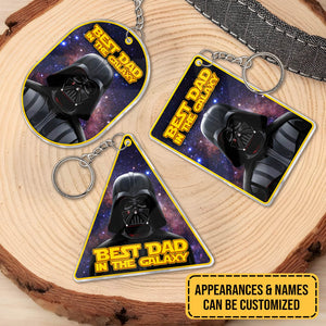 Father - Best Dad In The Galaxy - Personalized 2-Layer Acrylic Keychain